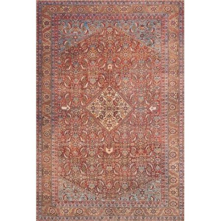 LOLOI RUGS Loloi Rugs LORELQ-06REML160S 1 ft. 6 in. x 1 ft. 6 in. Loren Hand Knotted Rug; Red & Multi LORELQ-06REML160S